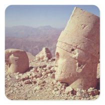 View of a colossal head and an eagle square stickers