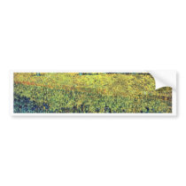 View Of Arles With Irises In The Foreground, Bumper Sticker