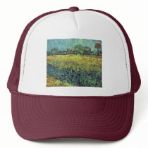View Of Arles With Irises In The Foreground, Hat