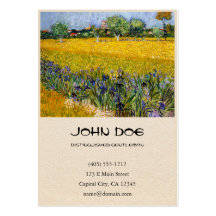 View of Arles with Irises Vincent van Gogh paint Business Card