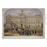 View of Buckingham Palace with a Crowd Outside cards