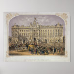 View of Buckingham Palace with a Crowd Outside posters
