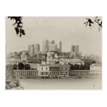 View of Canary Wharf from Greenwich, London Postcard