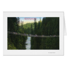 View of Capilano Suspension Bridge Greeting Card