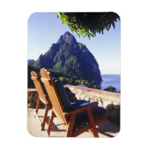 View of Gros Piton from Stonefield Estate Villa Flexible Magnet