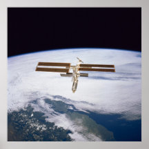 View of International Space Station from Atlantis Poster