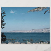 View of Sea of Galilee from south shore, Israel Flyer Design