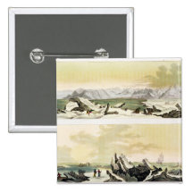 View of Spitsbergen with 'The Dorothea' (colour en Pinback Buttons