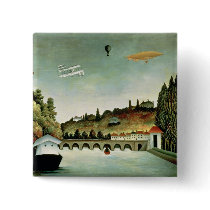 View of the Bridge at Sevres Pinback Button