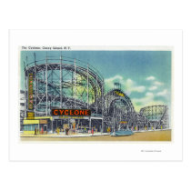 View of the Cyclone Rollercoaster # 2 postcards