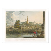 View of the Great Dagon Pagoda at Rangoon from the posters