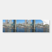 View Of The Inner Harbour Area At Baltimore, Md. Bumper Stickers