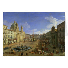 View of the Piazza Navona, Rome Greeting Cards