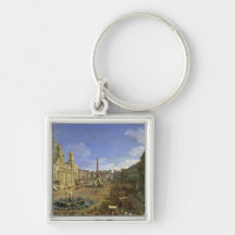 View of the Piazza Navona, Rome Key Chains