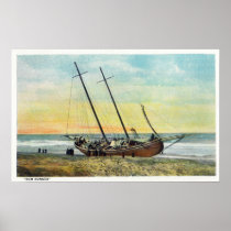 View of the Rum Runner Ship Ashore Print