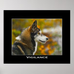 VIGILANCE Grey Wolf Art Poster posters