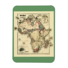 Viintage 1874 Map of Africa  Antique African Print Flexible Magnets