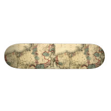 Viintage 1874 Map of Africa  Antique African Print Custom Skate Board