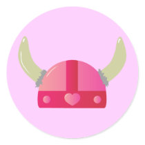Viking Love Helmet Round Stickers