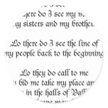 Viking Prayer Lo There Do I See My Father Round Sticker