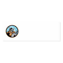 Viking Raider Barbarian Warrior Retro Business Card Templates