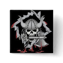 Viking Skull Button