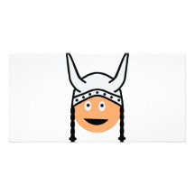 vikings icon customized photo card