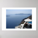 Villa view in Santorini posters