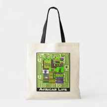 Village - Aftrican Art Canvas Bag