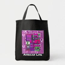 Village - Aftrican Art Canvas Bag