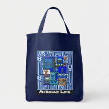 Village - Aftrican Art Canvas Bag