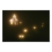 Village Church at Night Photo Print