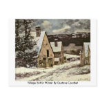Village Exit In Winter By Gustave Courbet Post Card