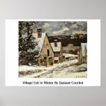Village Exit In Winter By Gustave Courbet Poster