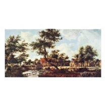 Village Of The Watermills By Hobbema Meindert (Bes Customized Photo Card
