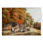 Village Scene - Fine Art Watercolor Painting Card