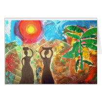 Village water carriers greeting cards