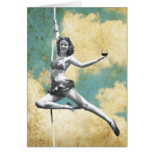 Vinage Trapeze Woman with Wine Card