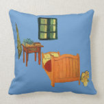 Vincent van Gogh Bedroom with Sunflowers Cushion Pillow