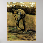 Vincent Van Gogh: Digging in a gloomy field posters