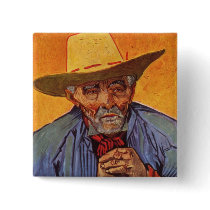 Vincent Van Gogh - Self Portrait Elderly Pinback Button