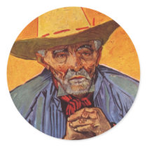 Vincent Van Gogh - Self Portrait Elderly Round Sticker
