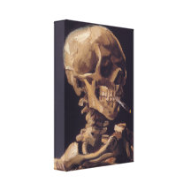 Vincent Van Gogh Skull with a Burning Cigarette Stretched Canvas Prints