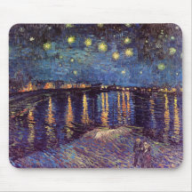 Vincent Van Gogh - Starry Night on Rhone Mousepads