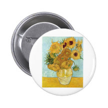Vincent Van Gogh Sunflowers Buttons