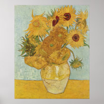 Vincent Van Gogh Vase With 12 Sunflowers Poster