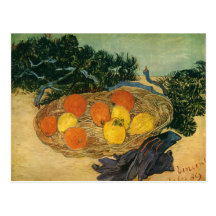 Vincent van Gogh's Basket of Fruit and Gloves 1889 Post Card