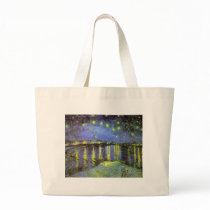Vincent van Gogh's Starry Night Over the Rhone Canvas Bags