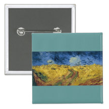 Vincent van Gogh's Wheat Field with Crows (1890) Pinback Buttons