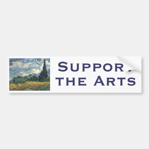 Vincent van Gogh's Wheat Fields With Cypresses Bumper Sticker